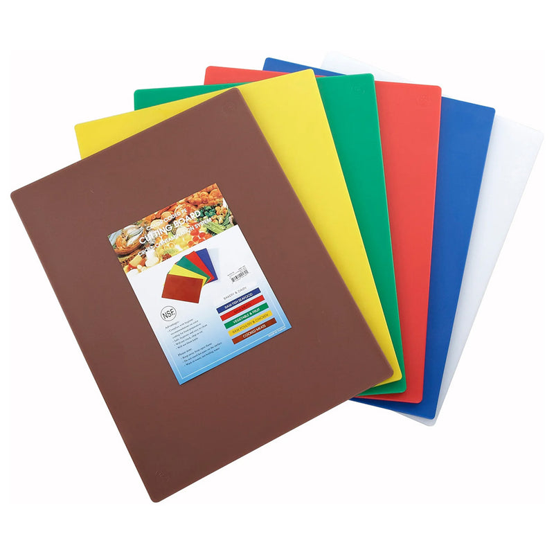 Winco CBF-1218 - 18" x 12" Flexible Cutting Mat Set - (6) Assorted HAACP Colors
