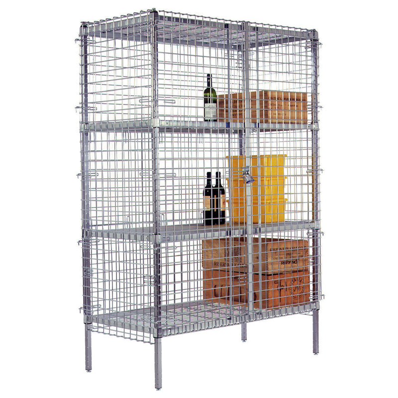 AMCO SU1313CP - Security Shelving Unit - 4 Shelf - Stationary - Chrome - 24"D x 30"W x 72"H