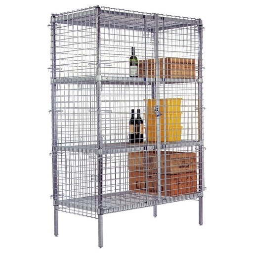 AMCO SU1313CP - Security Shelving Unit - 4 Shelf - Stationary - Chrome - 24"D x 30"W x 72"H