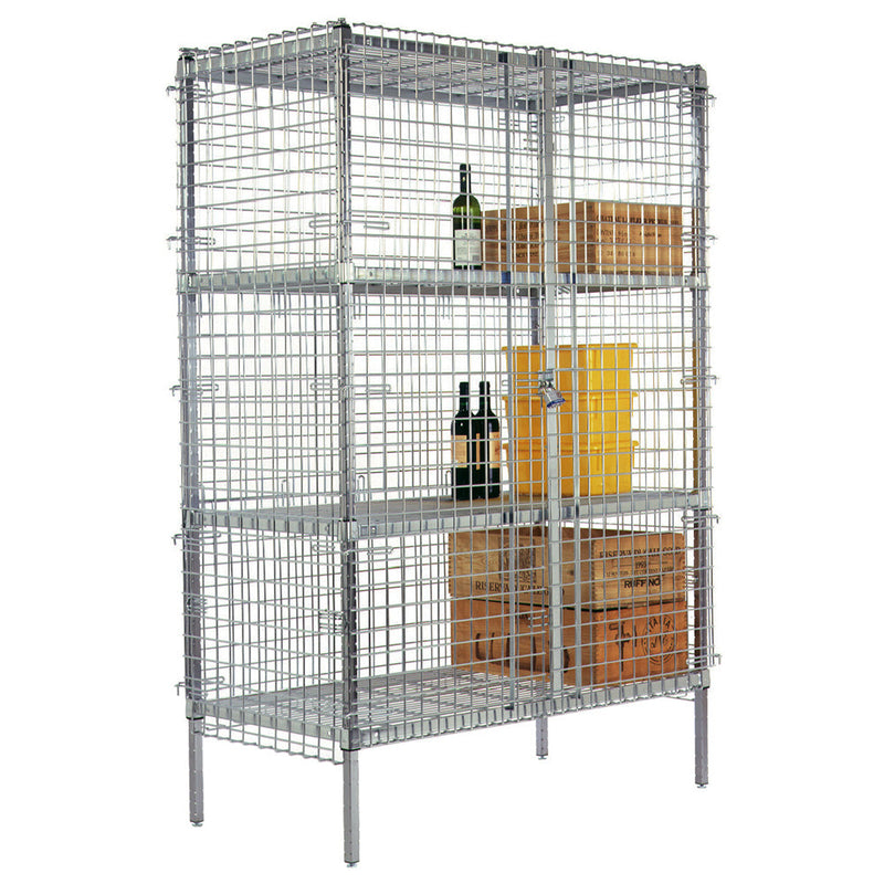 AMCO SU1300CP - Security Shelving Unit - 4 Shelf - Stationary - Chrome - 18"D x 30"W x 48"H
