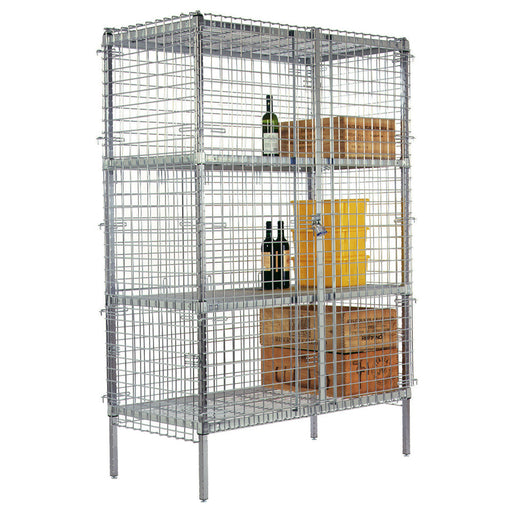 AMCO SU1300CP - Security Shelving Unit - 4 Shelf - Stationary - Chrome - 18"D x 30"W x 48"H