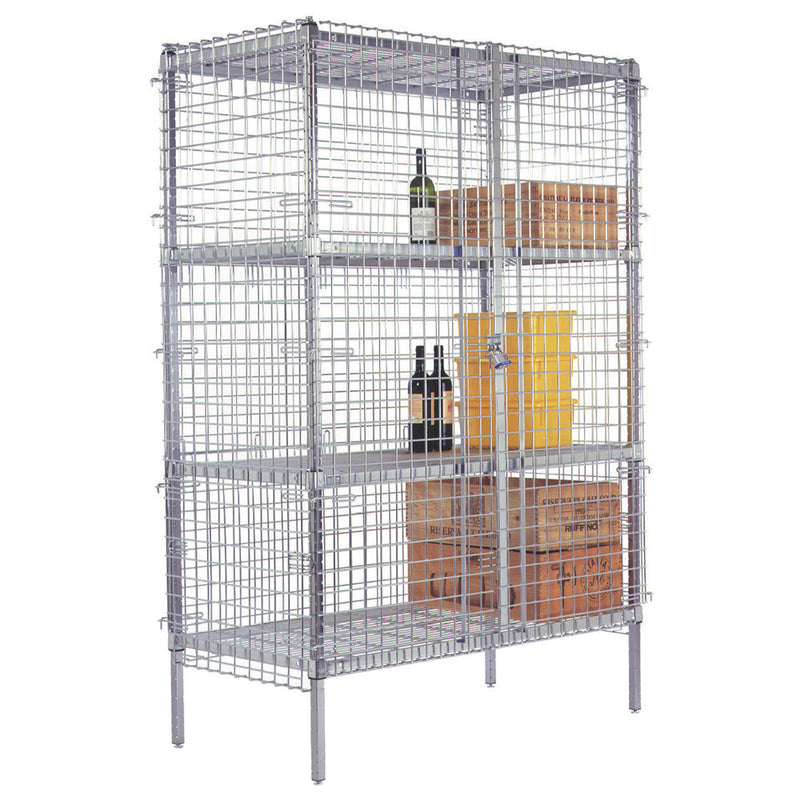 AMCO SU1316CP - Security Shelving Unit - 4 Shelf - Stationary - Chrome - 24"D x 48"W x 72"H