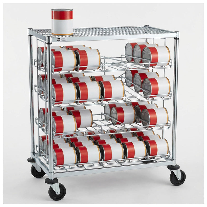 AMCO SM2-MB - Mobile #10 Can Rack - Two Shelves - (60) Can Capacity