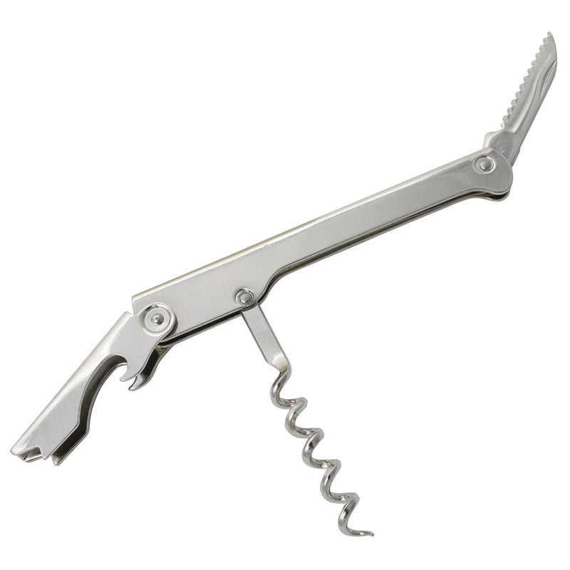 Winco CO-511 - Sacacorchos de camarero con cuchillo curvo y abrebotellas