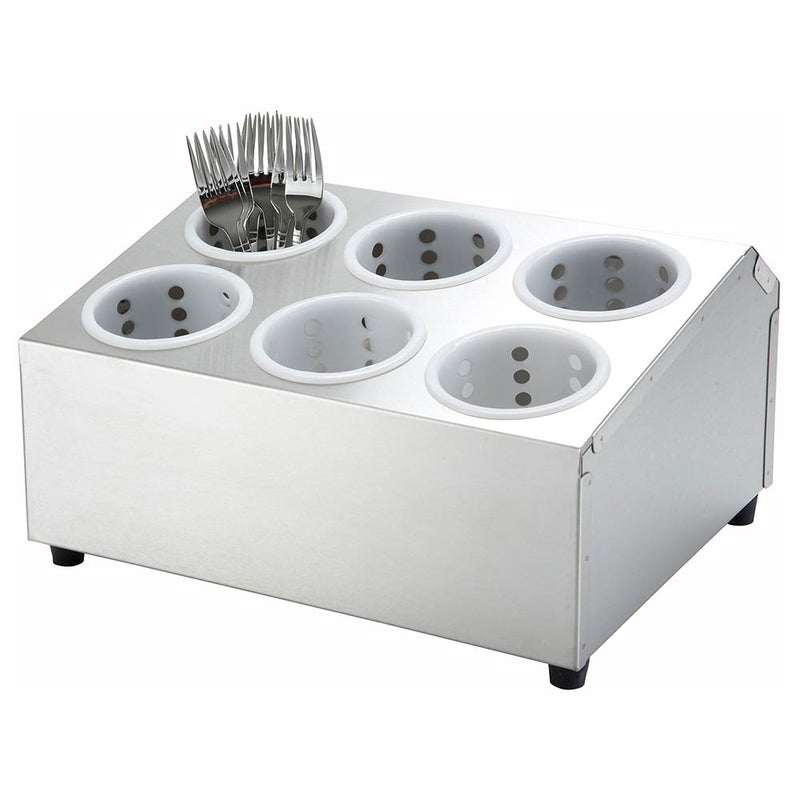 Winco FC-6H - Cubertería Silvertainer de seis agujeros - Acero inoxidable
