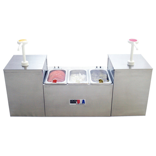Winco 52001 - 27"W Condiment Station - (2) Pumps, (3) Ninth Size Wells