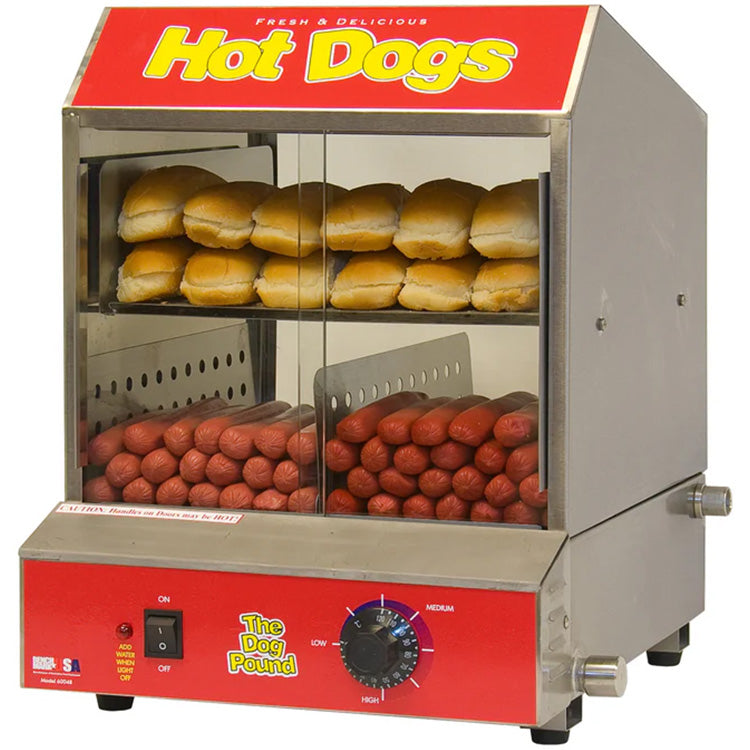 Winco 60048 - Countertop Hot Dog Steamer - Stainless Steel