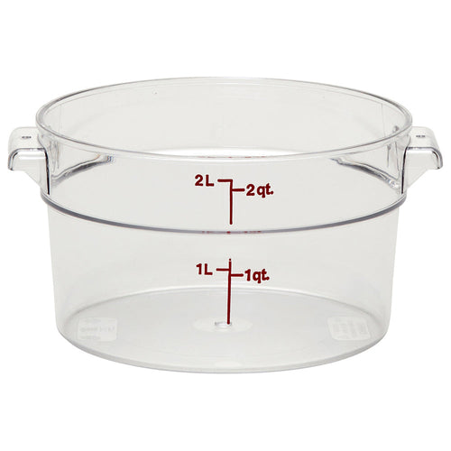 Cambro RFSCW2135 - Camwear Round Food Storage Container - 2 Qt. - Clear