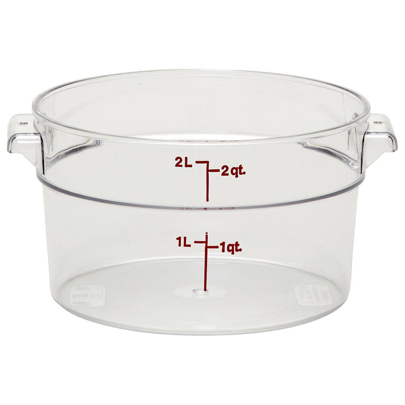 Cambro RFSCW2135 - Camwear Round Food Storage Container - 2 Qt. - Clear