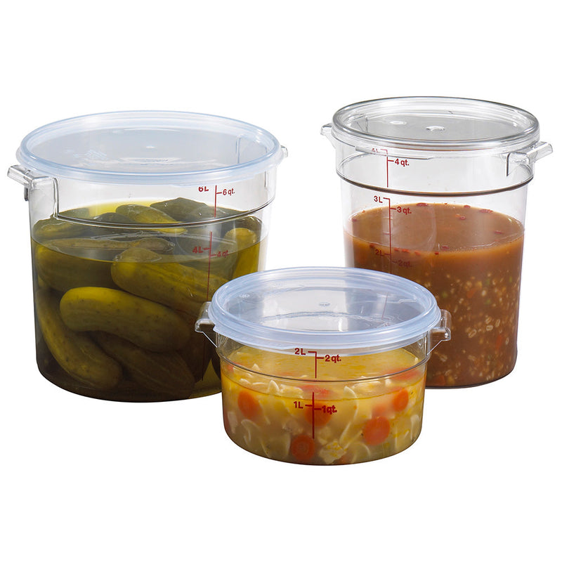 Cambro RFSCW2135 - Camwear Round Food Storage Container - 2 Qt. - Clear