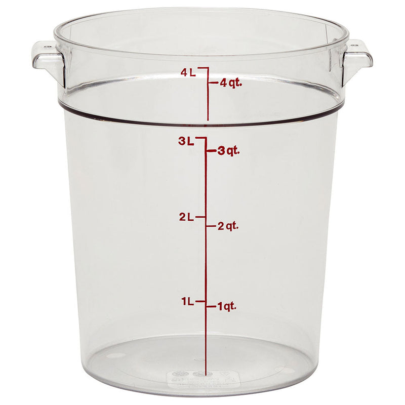 Cambro RFSCW4135 - Camwear Round Food Storage Container - 4 Qt. - Clear