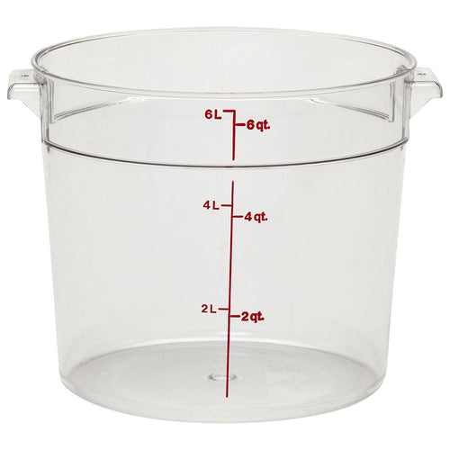 Cambro RFSCW6135 - Camwear Round Food Storage Container - 6 Qt. - Clear