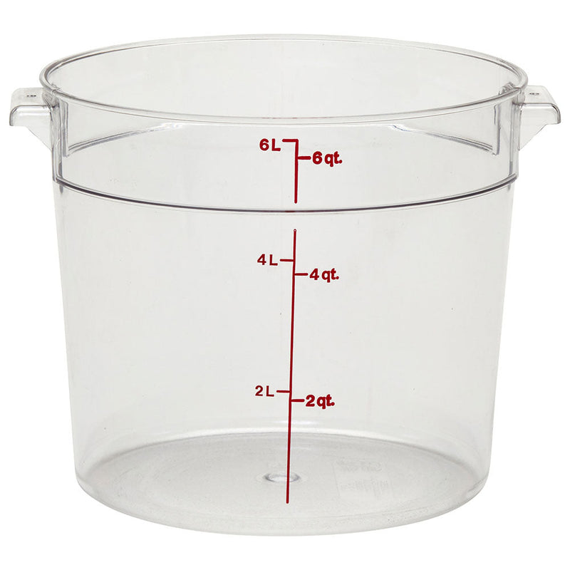 Cambro RFSCW6135 - Camwear Round Food Storage Container - 6 Qt. - Clear