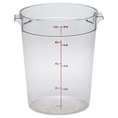 Cambro RFSCW8135 - Camwear Round Food Storage Container - 8 Qt. - Clear