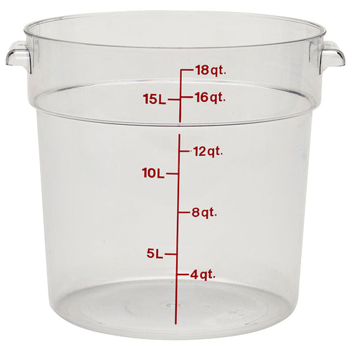 Cambro RFSCW18135 - Camwear Round Food Storage Container - 18 Qt. - Clear