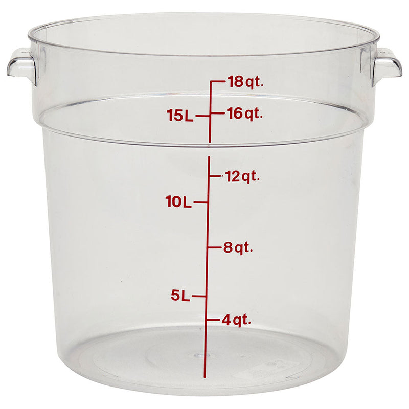 Cambro RFSCW18135 - Camwear Round Food Storage Container - 18 Qt. - Clear