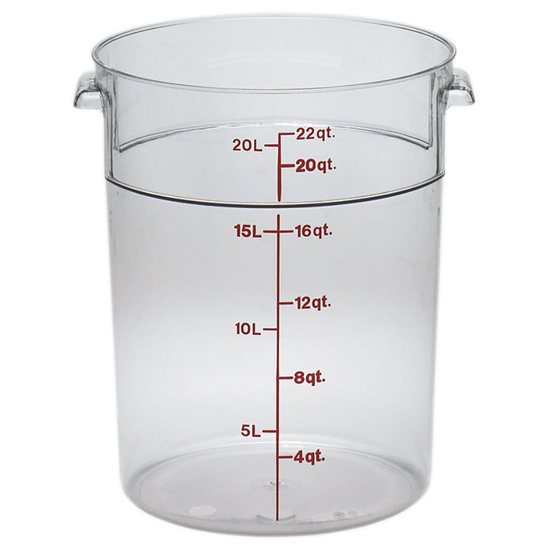 Cambro RFSCW22135 - Camwear Round Food Storage Container - 22 Qt. - Clear