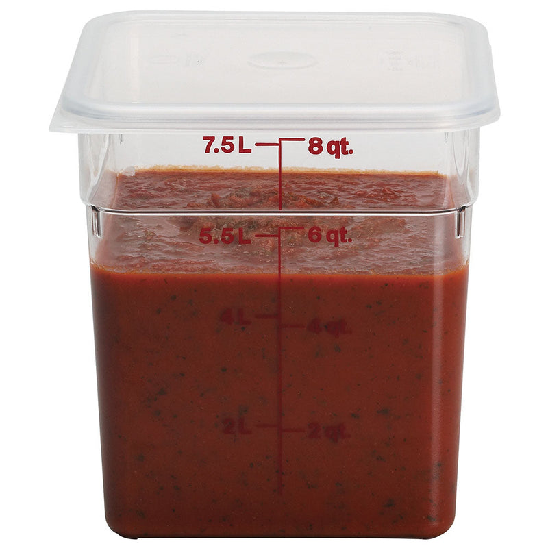 Cambro 8SFSCW135 - CamSquare Classic Storage Container - 8 Qt. - Clear