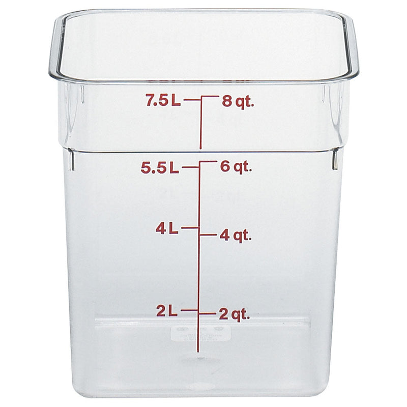 Cambro 8SFSCW135 - CamSquare Classic Storage Container - 8 Qt. - Clear