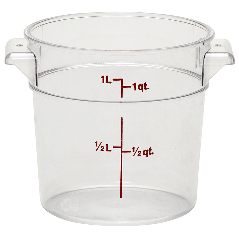 Cambro RFSCW1135 - Camwear Round Food Storage Container - 1 Qt. - Clear