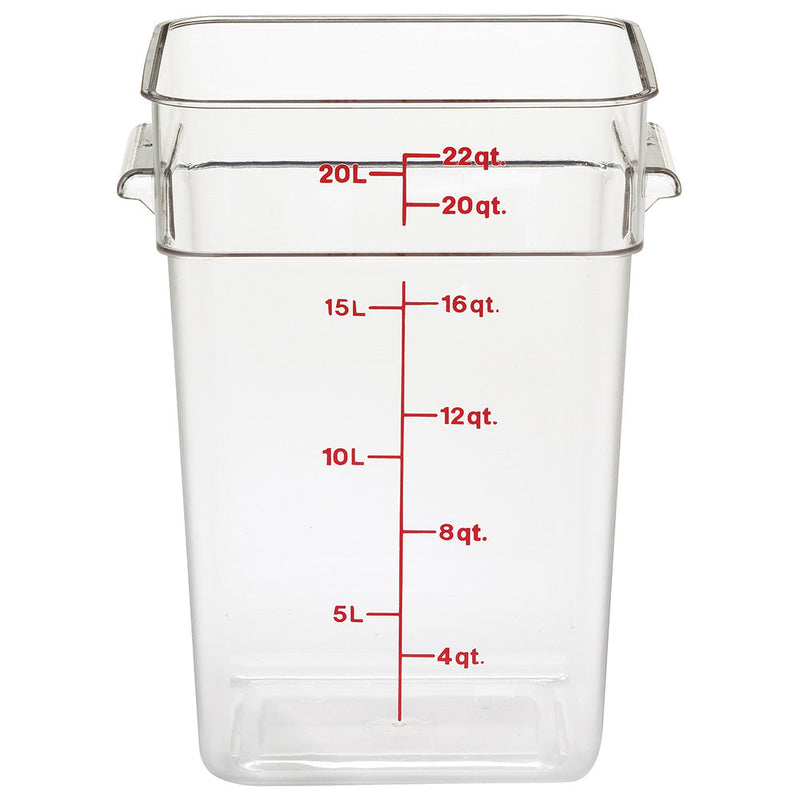 Cambro 22SFSCW135 - CamSquare Classic Storage Container - 22 Qt. - Clear