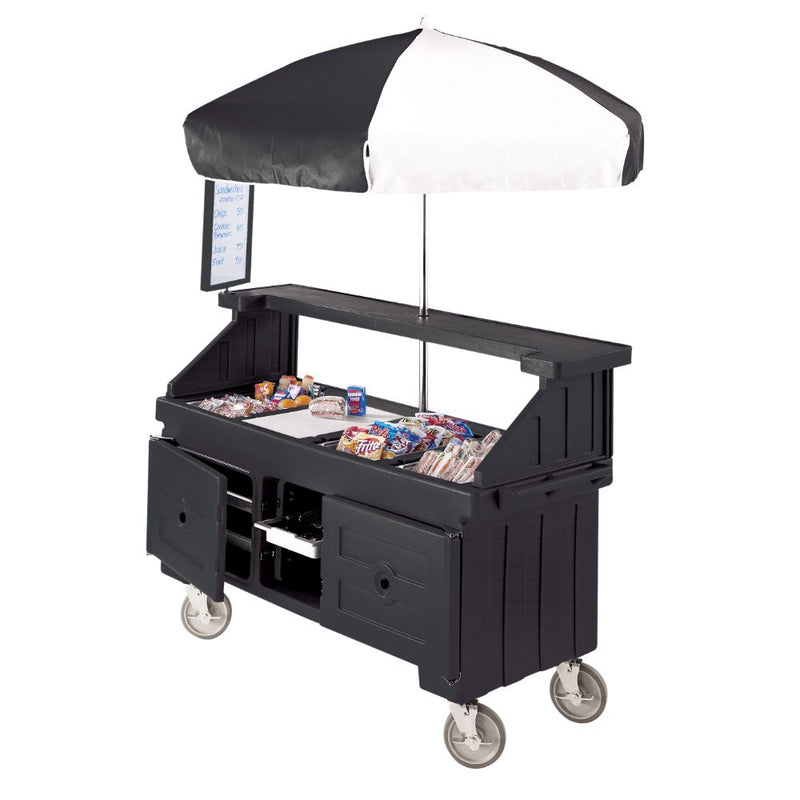Cambro CVC724 - 74"L Camcruiser Vending Cart - 4 Serving Wells - Umbrella - Choose Color