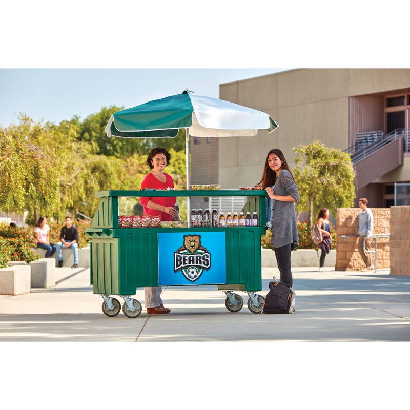 Cambro CVC724 - 74"L Camcruiser Vending Cart - 4 Serving Wells - Umbrella - Choose Color