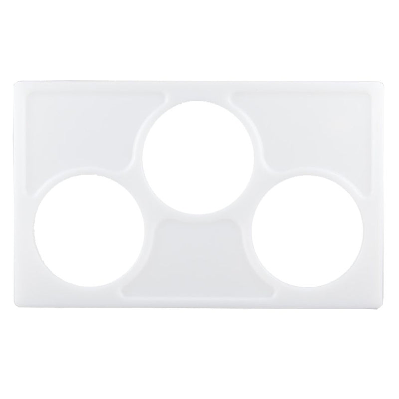 Cambro CPH3148 - Food Bar Template - Holds (3) Crock Containers - White