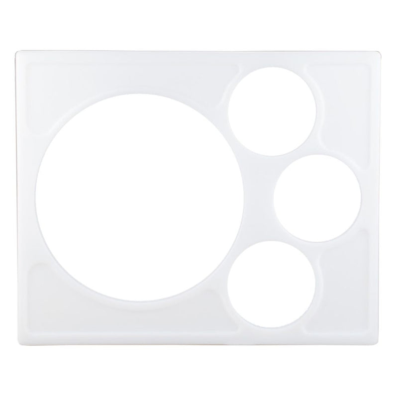 Cambro SBH15148 - Food Bar Template - Holds 15"D Salad Bowl and (3) Crocks - White