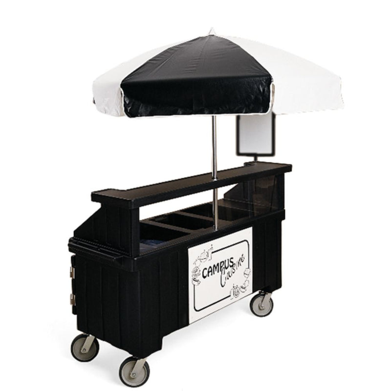 Cambro CVC72 - 74"L Camcruiser Vending Cart - 3 Serving Wells - Umbrella - Choose Color