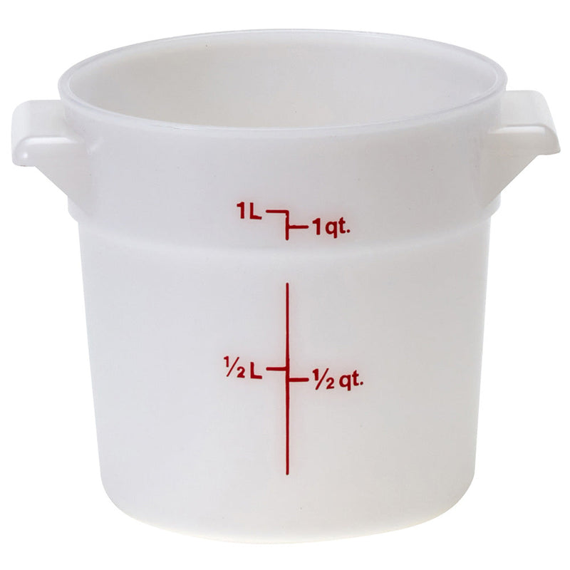 Cambro RFS1148 - Poly Round Food Storage Container - 1 Qt. - Natural White