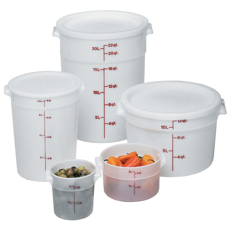 Cambro RFS1148 - Poly Round Food Storage Container - 1 Qt. - Natural White