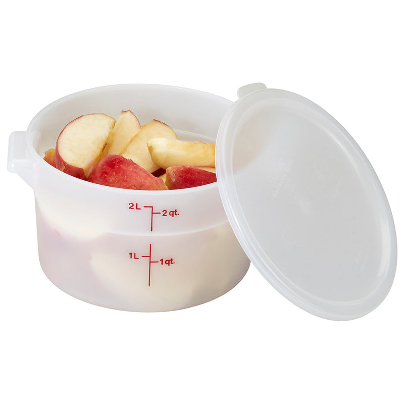 Cambro RFS2148 - Poly Round Food Storage Container - 2 Qt. - Natural White