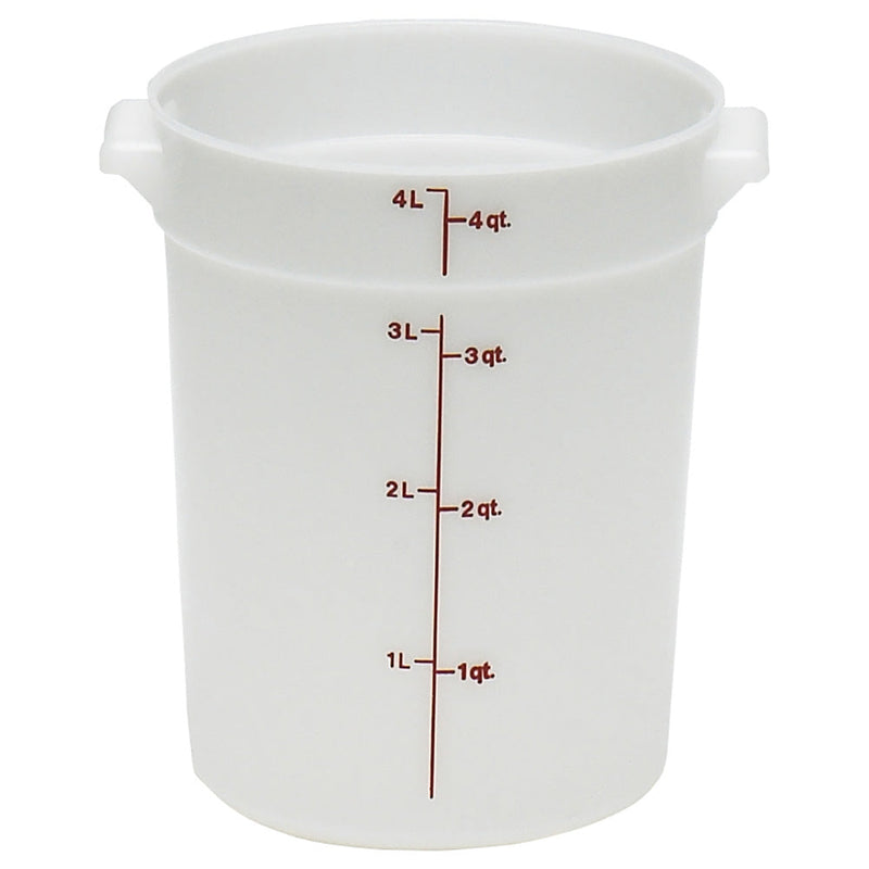Cambro RFS4148 - Poly Round Food Storage Container - 4 Qt. - Natural White
