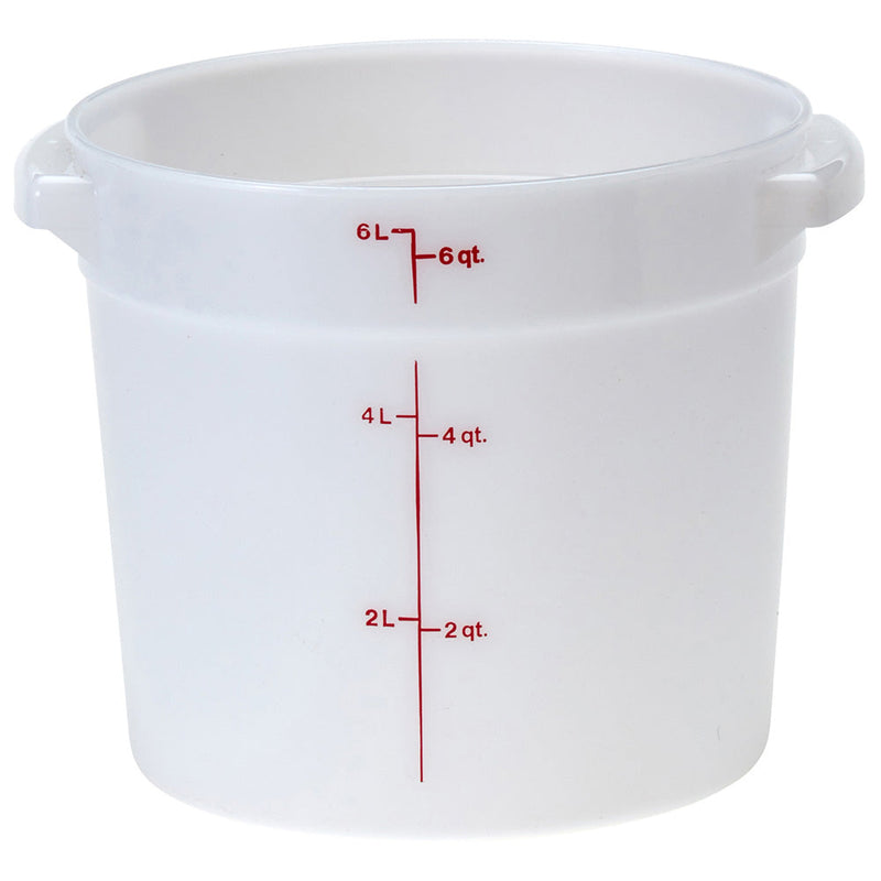 Cambro RFS6148 - Poly Round Food Storage Container - 6 Qt. - Natural White