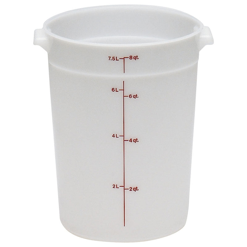 Cambro RFS8148 - Poly Round Food Storage Container - 8 Qt. - Natural White