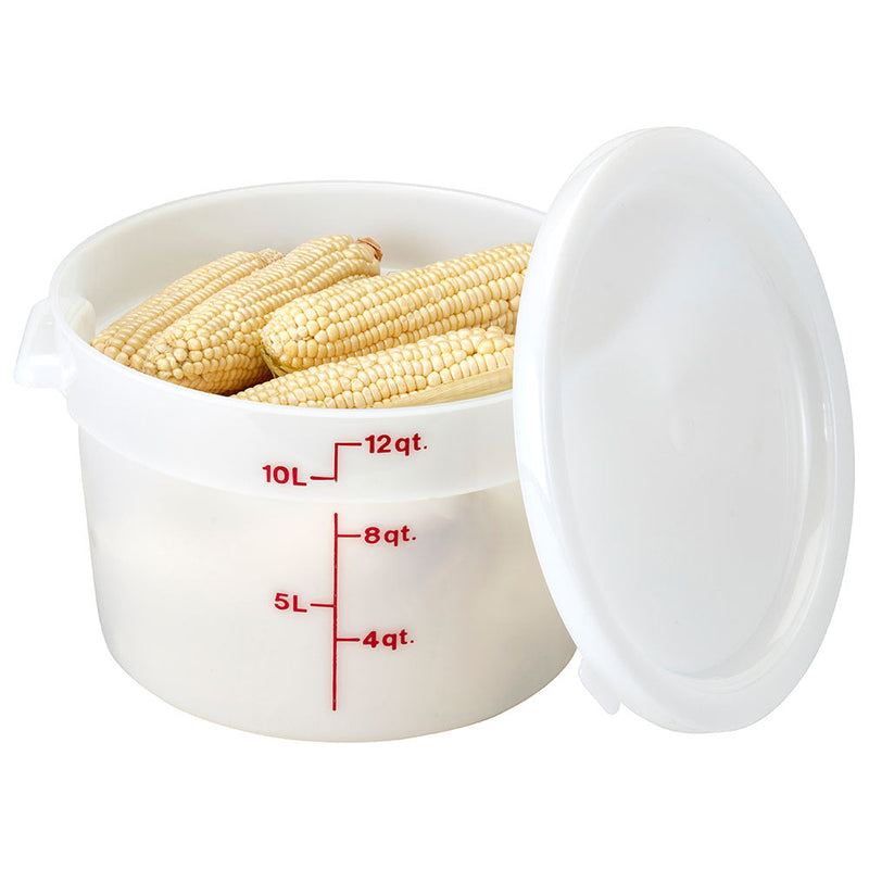 Cambro RFS12148 - Poly Round Food Storage Container - 12 Qt. - Natural White