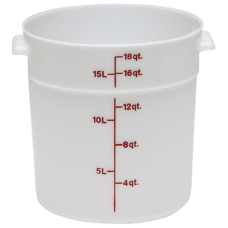 Cambro RFS18148 - Poly Round Food Storage Container - 18 Qt. - Natural White