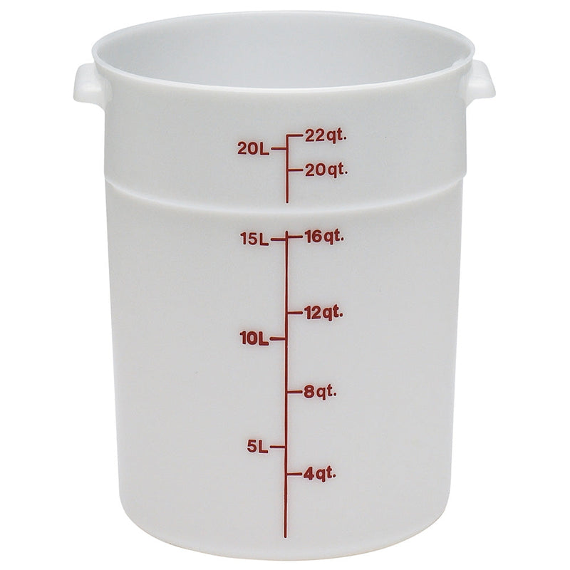 Cambro RFS22148 - Poly Round Food Storage Container - 22 Qt. - Natural White