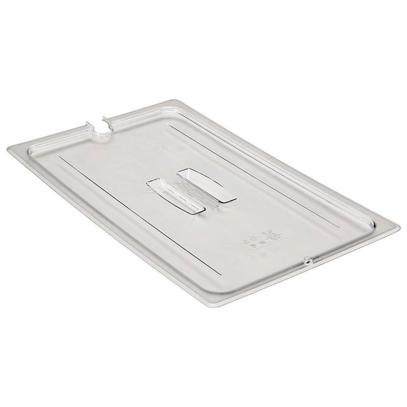 Cambro 10CWCHN135 - Notched Food Pan Cover with Handle - Full-Size - Clear