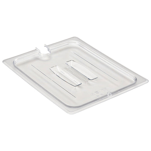 Cambro 20CWCHN135 - Notched Food Pan Cover with Handle - Half-Size - Clear
