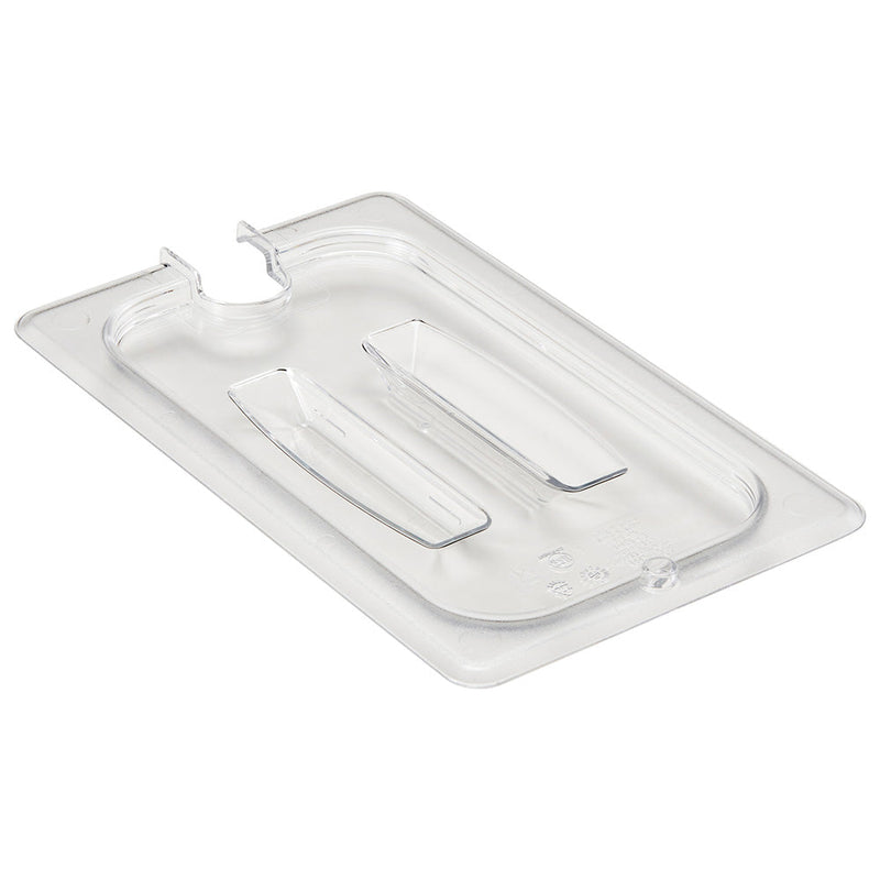 Cambro 40CWCHN135 - Notched Food Pan Cover with Handle - Fourth-Size - Clear