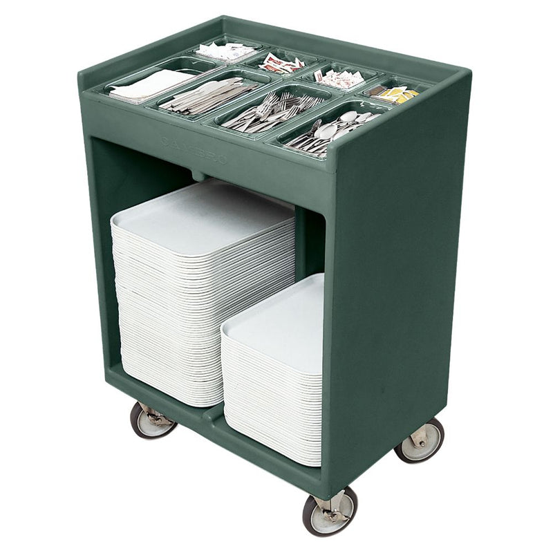Cambro TC1418 - 32"W Tray / Flatware Cart - (8) Flatware Pans - Choose Color
