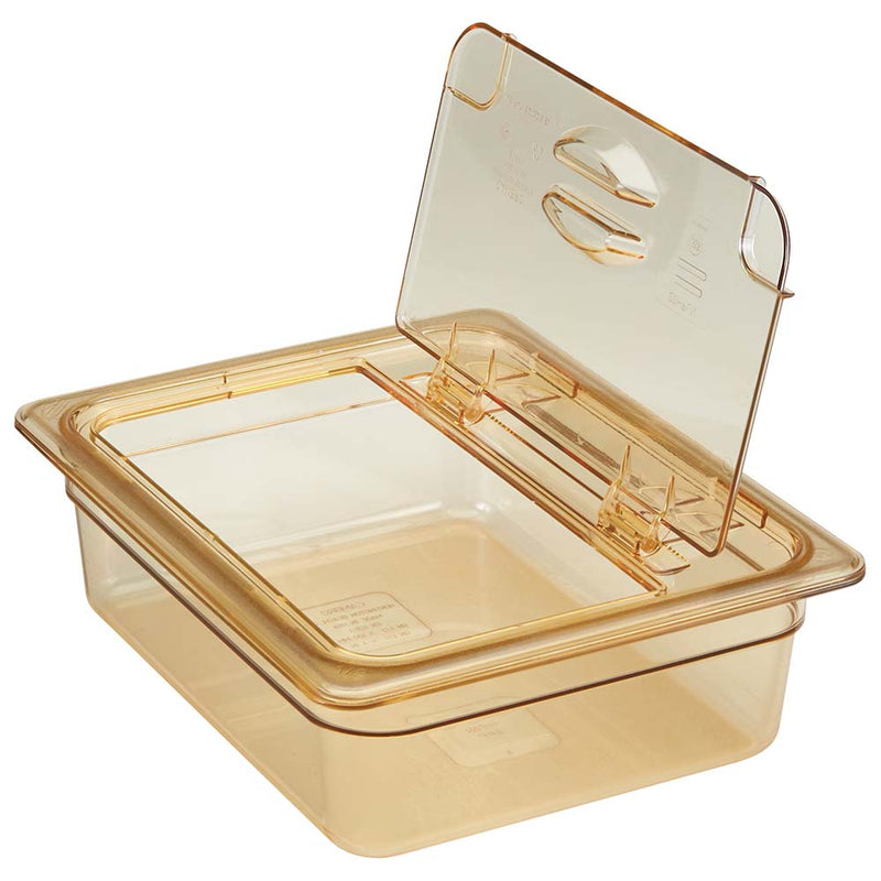 Cambro 20HPL150 - High Heat Cover with FlipLid - Half-Size - Amber
