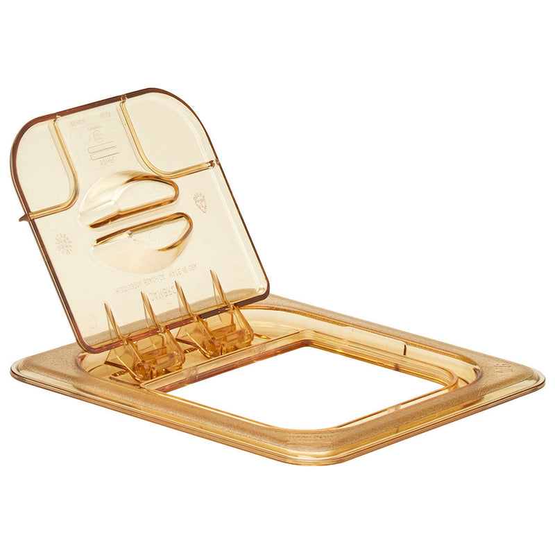 Cambro 60HPL150 - High Heat Cover with FlipLid - Sixth-Size - Amber
