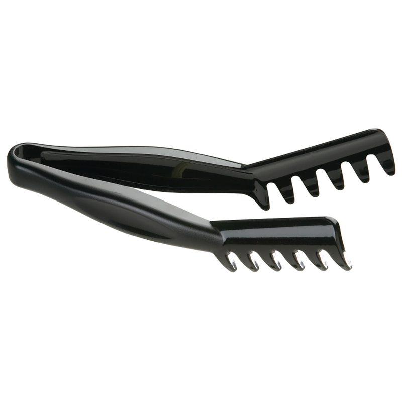 Cambro TGA8110 - 8-1/4"L Plastic Tongs - Angled Ends - Black