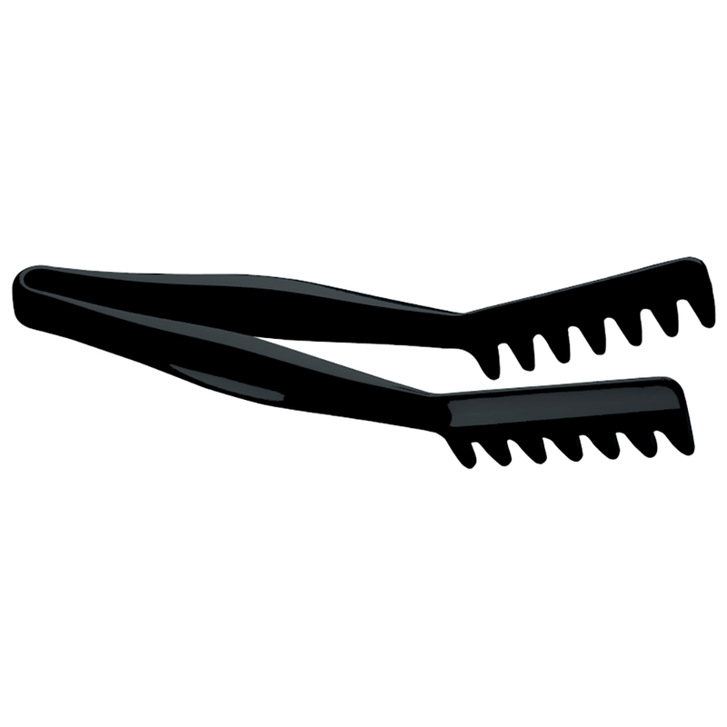 Cambro TGA11 - 10-13/16"L Plastic Tongs - Angled Ends - Black