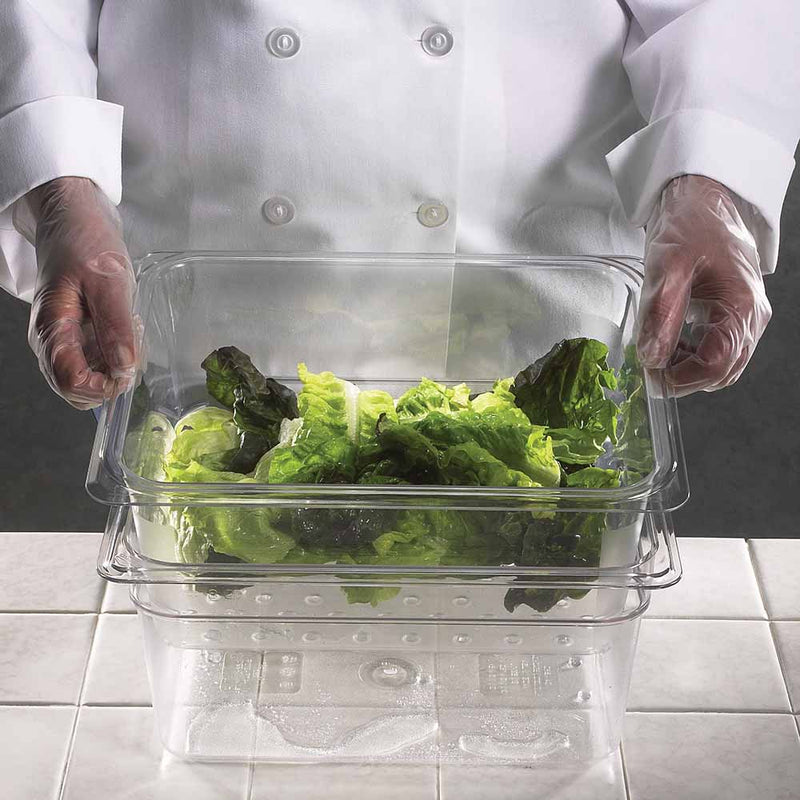 Cambro 25CLRCW135 - Camwear Colander Insert - Half-Size x 5"D - Clear