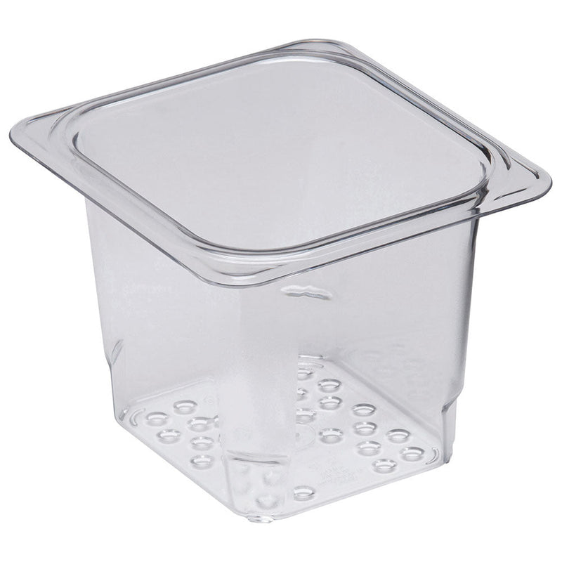 Cambro 65CLRCW135 - Camwear Colander Insert - Sixth-Side x 5"D - Clear