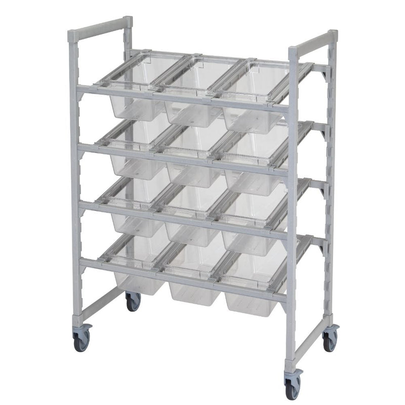 Cambro CPM244867FX1480 - 48"W Flex Station Service/Storage Cart - (4) Levels - Speckled Gray
